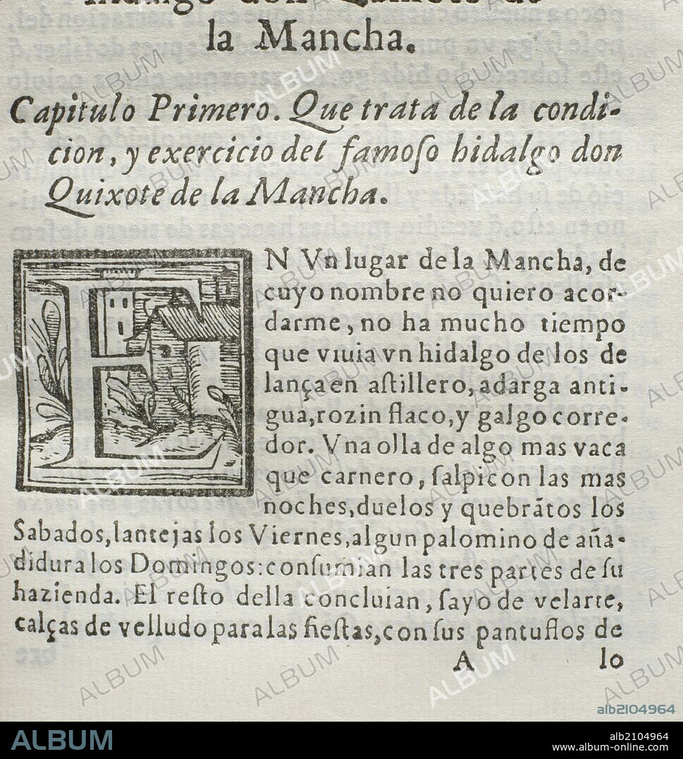 LIBRO: EL INGENIOSO HIDALGO DON QUIJOTE DE LA MANACHA. AUTOR: MIGUEL DE CERVANTS SAAVEDRA. PRIMERA EDICION DE 1605.