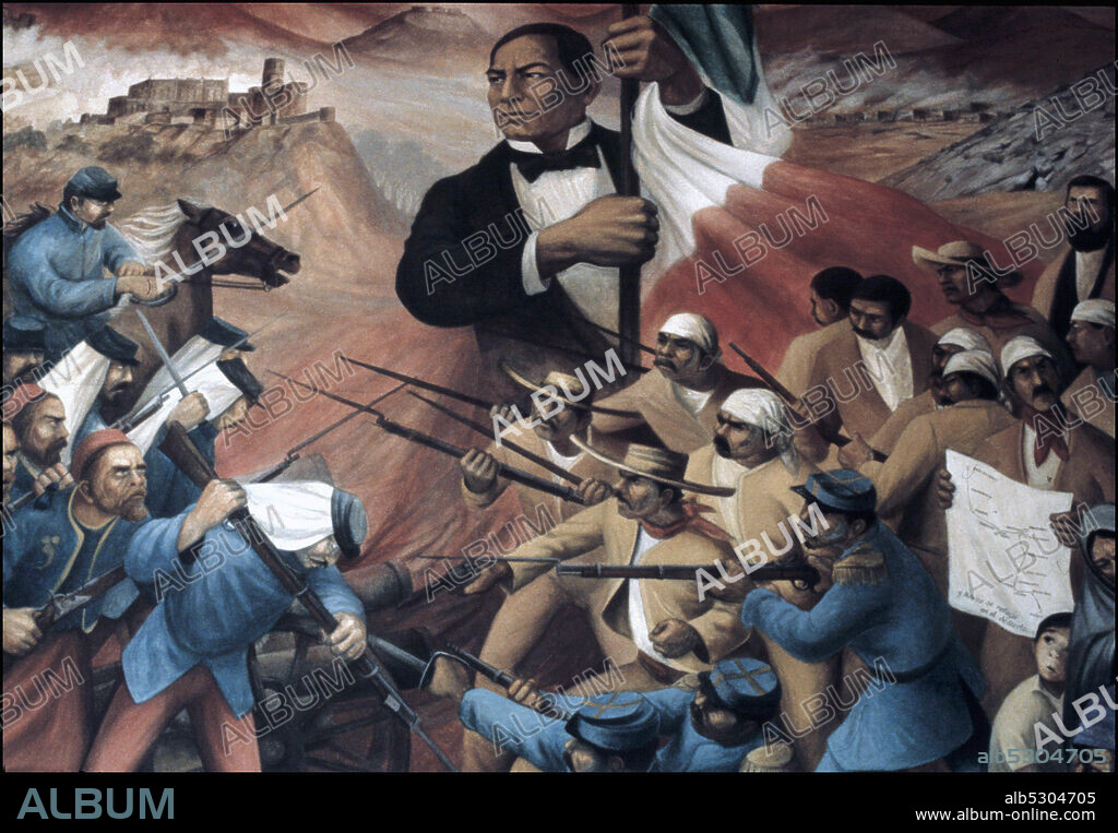 ANTONIO GONZÁLEZ OROZCO. JUAREZ , BENITO. POLITICO MEXICANO. 1806-1872. JUAREZ SIMBOLO DE LA REPUBLICA CONTRA LA INTERVENCION FRANCESA - 1972 . JOSE CLEMENTE OROZCO. MURAL EN EL MUSEO NACIONAL DE HISTORIA DE MEXICO , 1972. ATENCION: AUTOR CONTEMPORANEO SUJETO A COPYRIGHT ©. EL CLIENTE FINAL ES RESPONSABLE DE LA GESTION DE LOS DERECHOS DE AUTOR CON LAS SOCIEDADES EXISTENTES DE GESTION DE DERECHOS O DIRECTAMENTE CON LOS ORGANISMOS TITULARES DE LOS MISMOS.