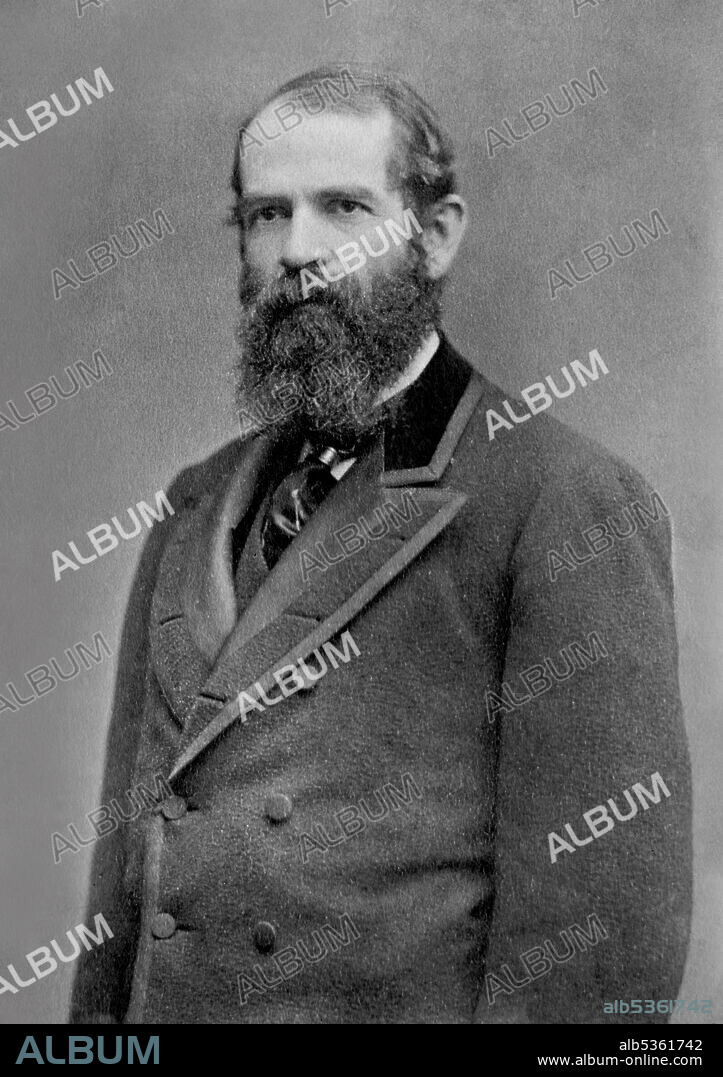 Jay Gould (1836-1892), American Railroad Magnate and Financier, and generally identified as one of the Robber Barons of the Gilded Age, Half-Length Portrait, Bain News Service, 1880's.