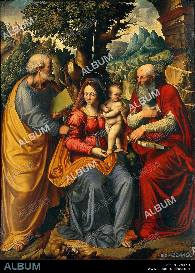 CESARE MAGNI (MAGNO). Virgin and Child between Saints Peter and Jerome.