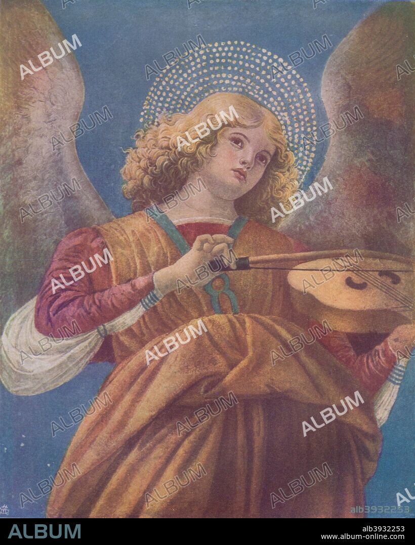 Musical Angel with Violin (fresco)', c15th century. From The Connoisseur Vol. CXVI edited by H. Granville Fell [The National Magazine Co. Ltd, London, 1945.].