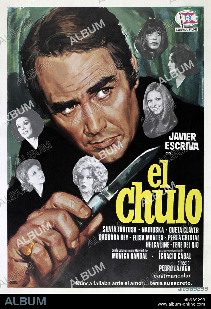 Poster de EL CHULO, 1974, dirigida por PEDRO LAZAGA. Copyright SUEVIA FILMS.