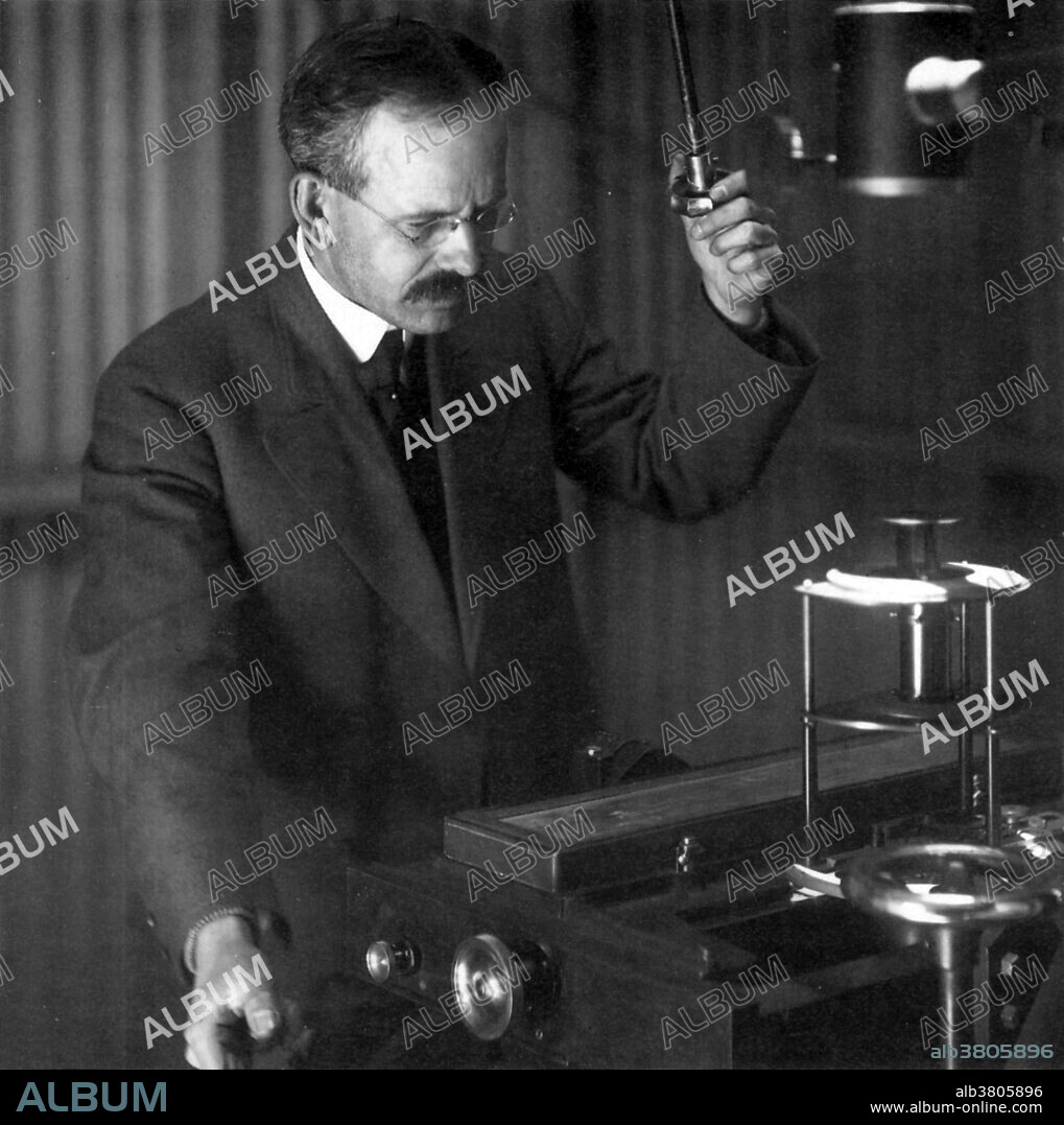 George Ellery Hale (1868-1938) was an American solar astronomer.  He is known for inventing the spectroheliograph, with which he made his discovery of solar vortices. In 1908, he used the Zeeman effect with a modified spectroheliograph to establish that sunspots were magnetic. Subsequent work demonstrated a strong tendency for east-west alignment of magnetic polarities in sunspots, with mirror symmetry across the solar equator; and that the polarity in each hemisphere switched orientation from one sunspot cycle to the next. This systematic property of sunspot magnetic fields is now commonly referred to as the "Hale-Nicholson law," or in many cases simply "Hale's law." Hale played a key role in the building of the twentieth century's largest and most important telescopes, the University of Chicago's Yerkes refractor, the 100 inch reflector at Mount Wilson and the 200 inch reflector at Mount Palomar.