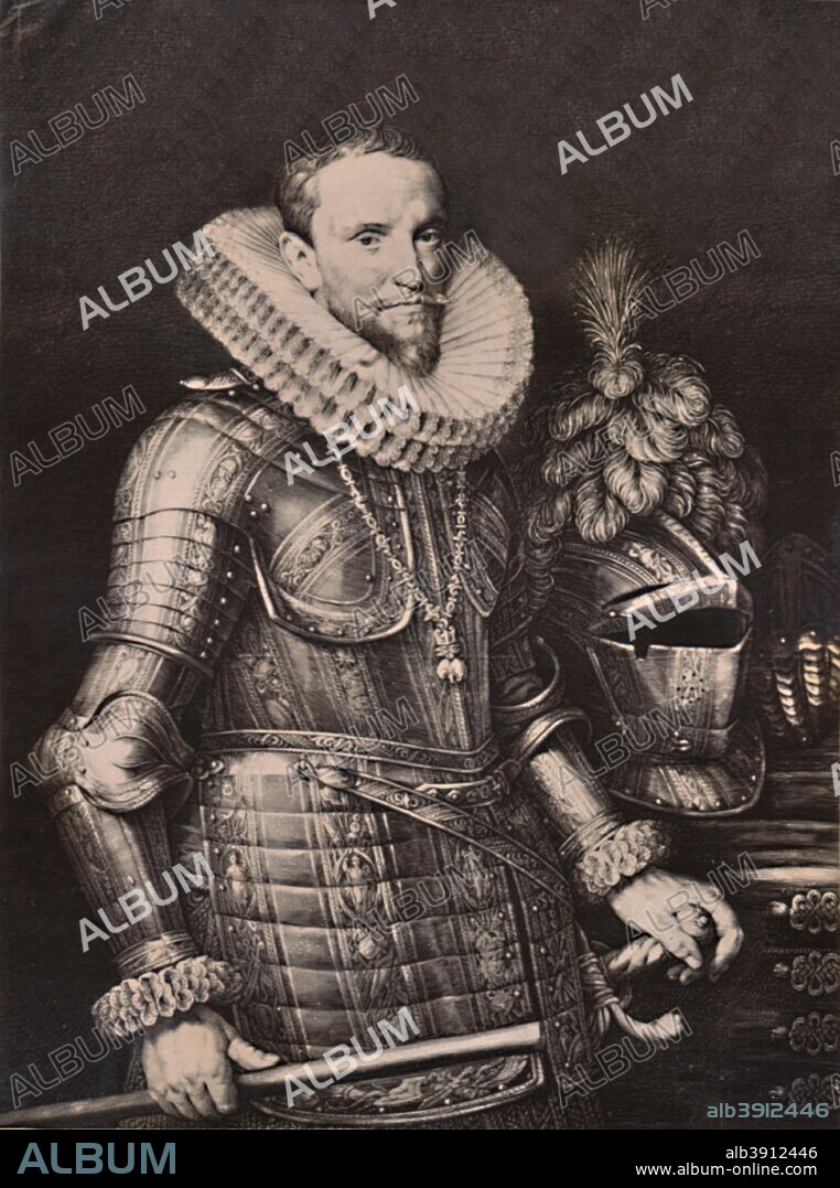 Ambrogio Spinola (1569-1630), Marques de los Balbases, Genoese soldier in the service of Spain, mid to late 17th century (1894). From A Collection of Engraved Portraits (Further Selection) Exhibited by the Late James Anderson Rose, at the Opening of the New Library and Museum of the Corporation of London, November 1872, Vol. II. [Marcus Ward & Co, Limited, London, 1894].