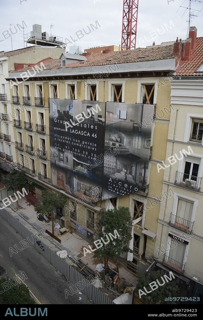 Madrid, 29/11/2016. Desalojo por derrumbe de un edificio en la calle Lagasca 46. Foto: Maya Balanya ARCHDC.
