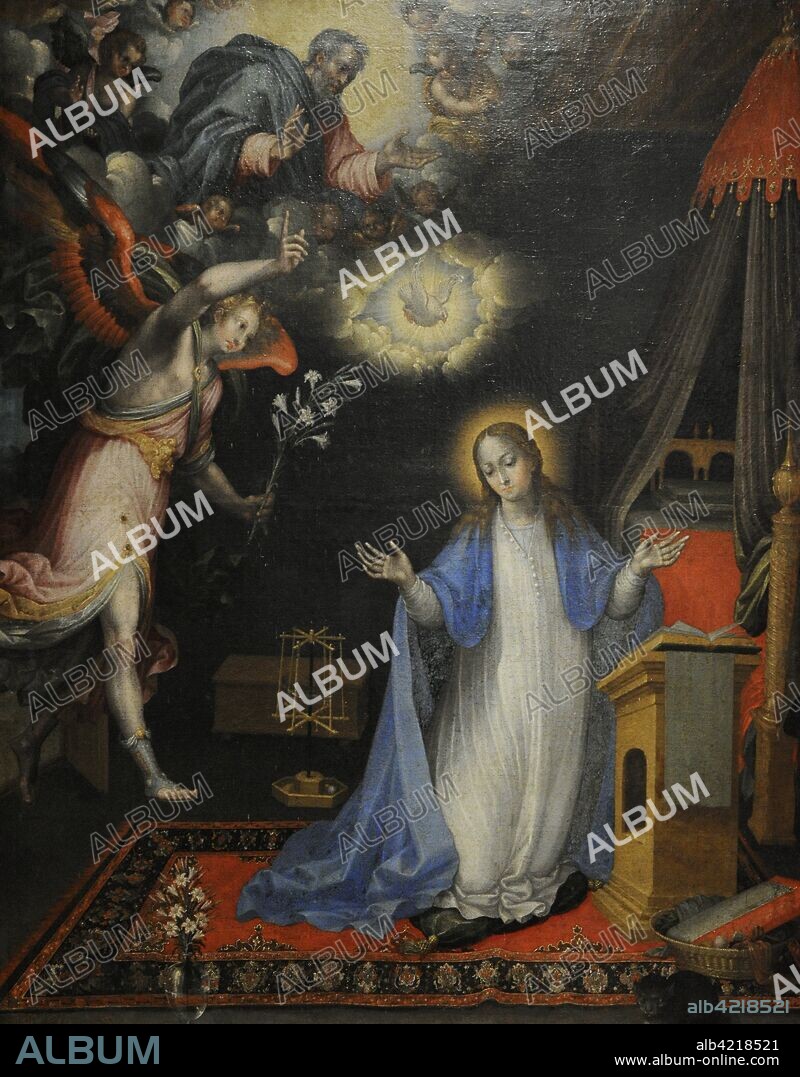 Anunciación. Alonso López de Herrera. Virreinato de la Nueva España. México. Primera mitad del siglo XVII. Oleo sobre lienzo. Museo de América. Madrid. España.