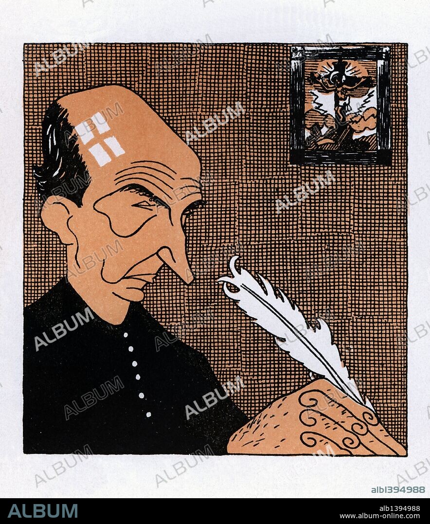 ROMÁN BONET SINTES "BON". Caricatura de Luis Coloma Roldán, Padre Coloma (Jerez de la Frontera, 1851-Madrid, 1915), jesuíta, escritor y periodista español. Creador del personaje "ratoncito Pérez". Año 1911.