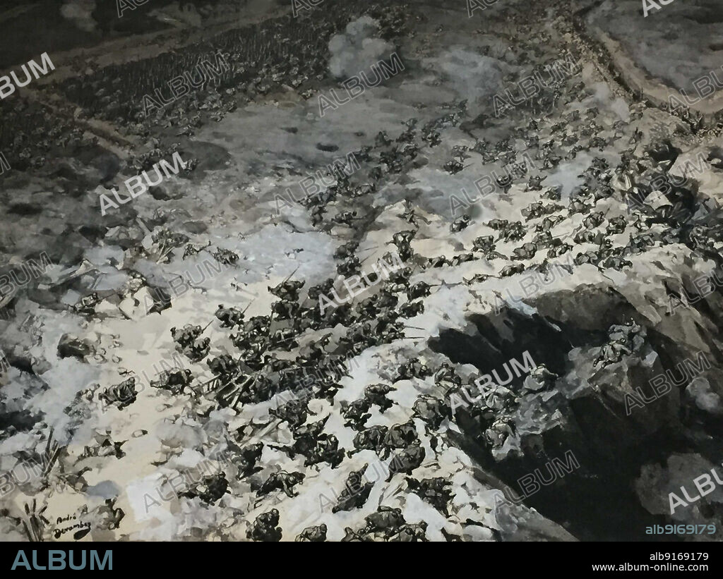 ANDRÉ DEVAMBEZ. Bird's eye view of the Battle of Verdun.