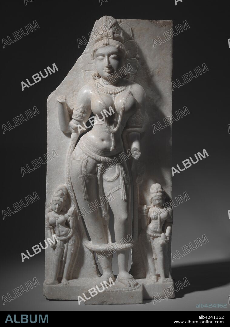 Vidyadevi (Goddess of Learning), 900s-1000s. India, Western Rajasthan, 10th-11th century. Marble; overall: 106.2 cm (41 13/16 in.).