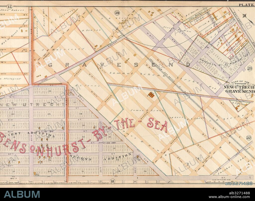 Plate 19: Bounded by 72nd Street, 22nd Avenue, W. 11th Street, Avenue P, W. 8th Street, Avenue Q, W. 5th Street, Kings Highway, W. 3rd Street, Avenue S, Gravesend Avenue, Avenue T, W. 5th Street, Avenue U, W. 7th Street, Lake Lane, W. 8th Street, Avenue.