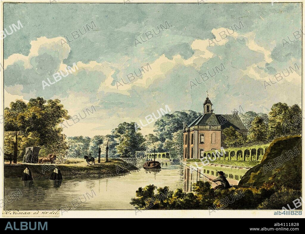 The House Rupelmonde on the Vecht. Draughtsman: Hermanus Numan. Dating: 1754 - 1820. Measurements: h 160 mm × w 230 mm.