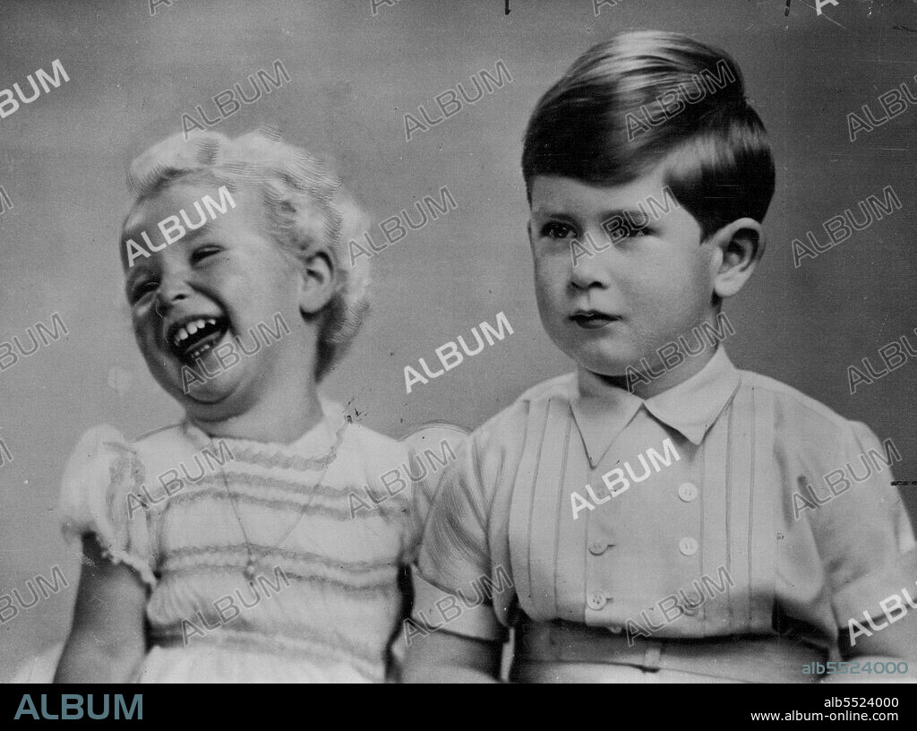Prince Charles Is Four Today -- This Charming study of Prince Charles with Princess Anne was made to Commemorate his fourth birthday anniversary. November 26, 1952. (Photo by Associated Press Photo).