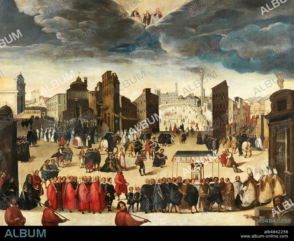 ANTONIO GREGORI (ANTONIO DI TADDEO). The procession celebrating the consecration of the Insigne Collegiata di Santa Maria in Provenzano, Siena on October 23, 1611.