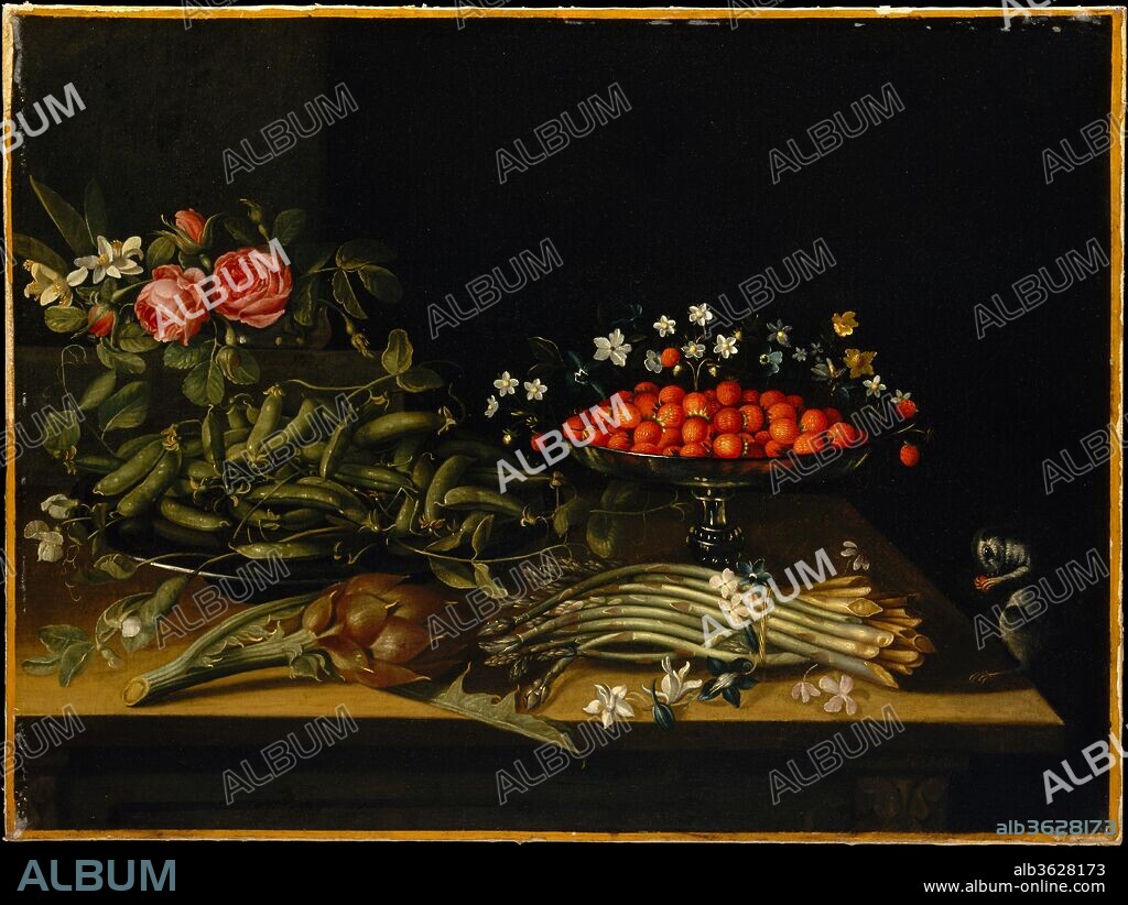 Still Life with Strawberries. Artist: French Painter (17th century). Dimensions: 23 5/8 x 31 5/8 in. (60 x 80.3 cm).