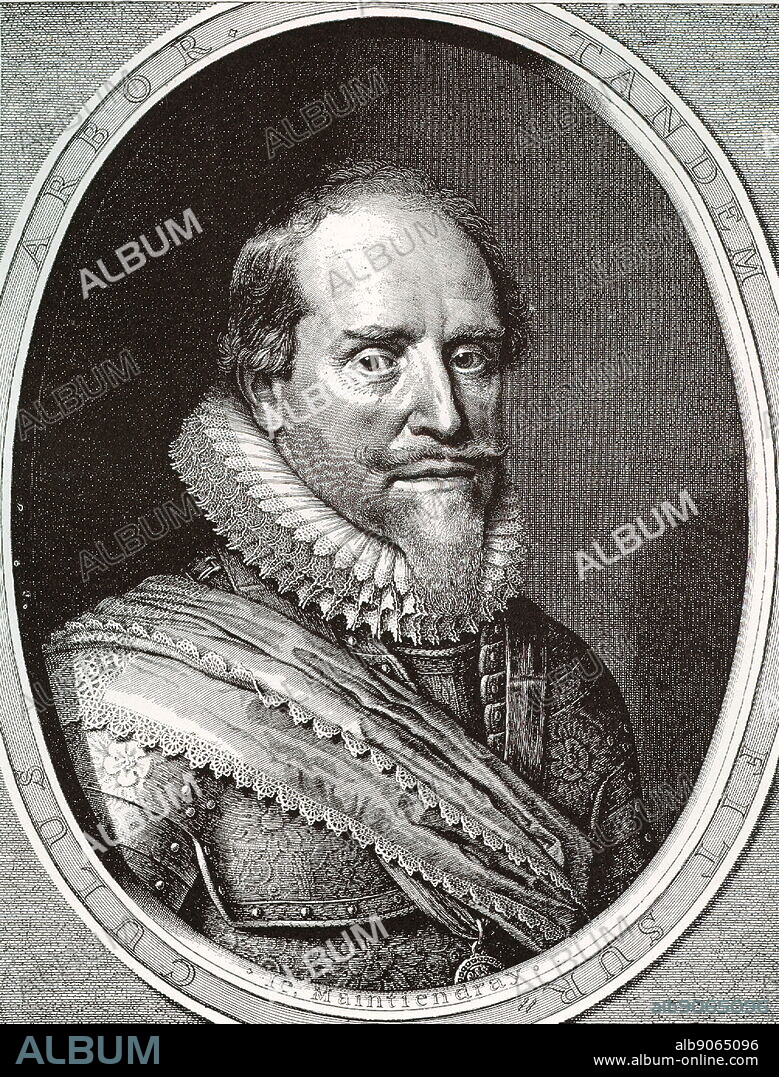 Prince Maurice of Nassau, Prince of Orange (1567-1625) was Sovereign of the Netherlands, from 1618, on the death of his eldest half brother, Prince William, Prince of Orange. Maurice was stadtholder of the United Provinces of the Netherlands from 1585 till his death in 1625. He organised the rebellion against Spain into a coherent, successful revolt. Re reorganised the Dutch States Army together with William Lodewijk, studied military history, strategy and tactics, mathematics and strategy and astronomy and proved to be among the best strategists of his age. His victories in the battles at Turnhout and Nieuwpoort earned him military fame.