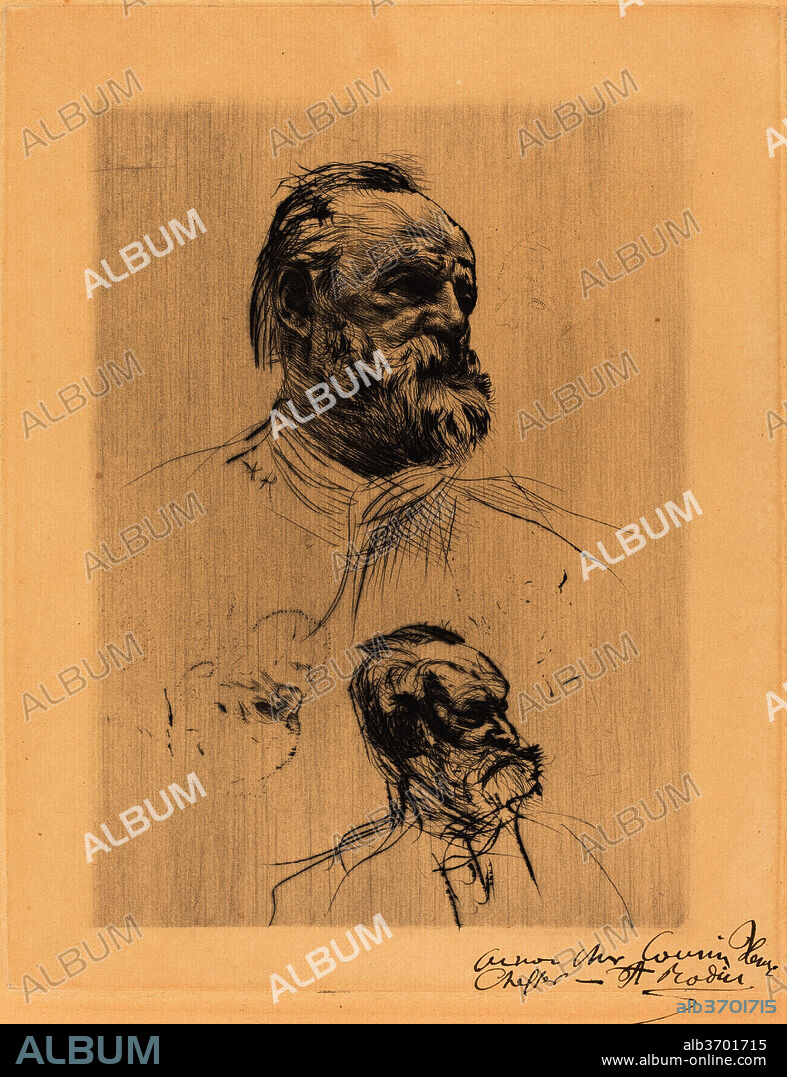 AUGUSTE RODIN. Victor Hugo, De Trois Quarts. Dated: 1884. Dimensions: plate: 22.6 x 17.8 cm (8 7/8 x 7 in.)  sheet: 29.7 x 21.7 cm (11 11/16 x 8 9/16 in.). Medium: drypoint.