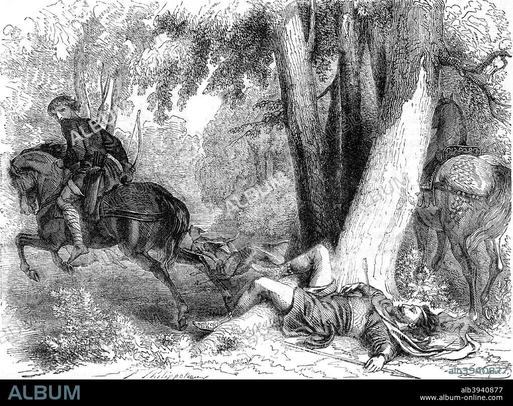 The death of William Rufus, 1100. William II (Rufus) (1056-1100), King of England from 1087, was shot and killed by an arrow while hunting in the New Forest. The third son of William the Conqueror, he was a widely unpopular ruler, leading some historians to theorise that his death was not an accident.