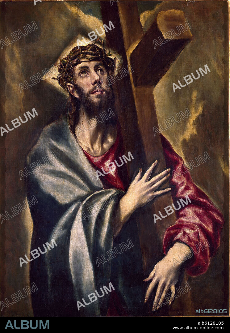 EL GRECO. CRISTO ABRAZADO A LA CRUZ - HACIA 1602 - OLEO/LIENZO -  108,2x87 - NP 822 - MANIERISMO ESPAÑOL.