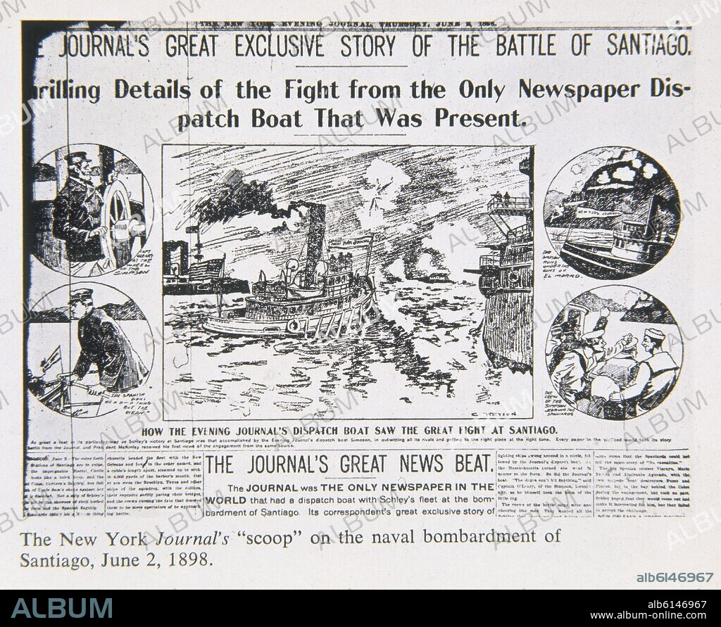 BOMBARDEO DE SANTIAGO EN EL NEW YORK JOURNAL "SCOOP" - 2 DE JUNIO DE 1898.