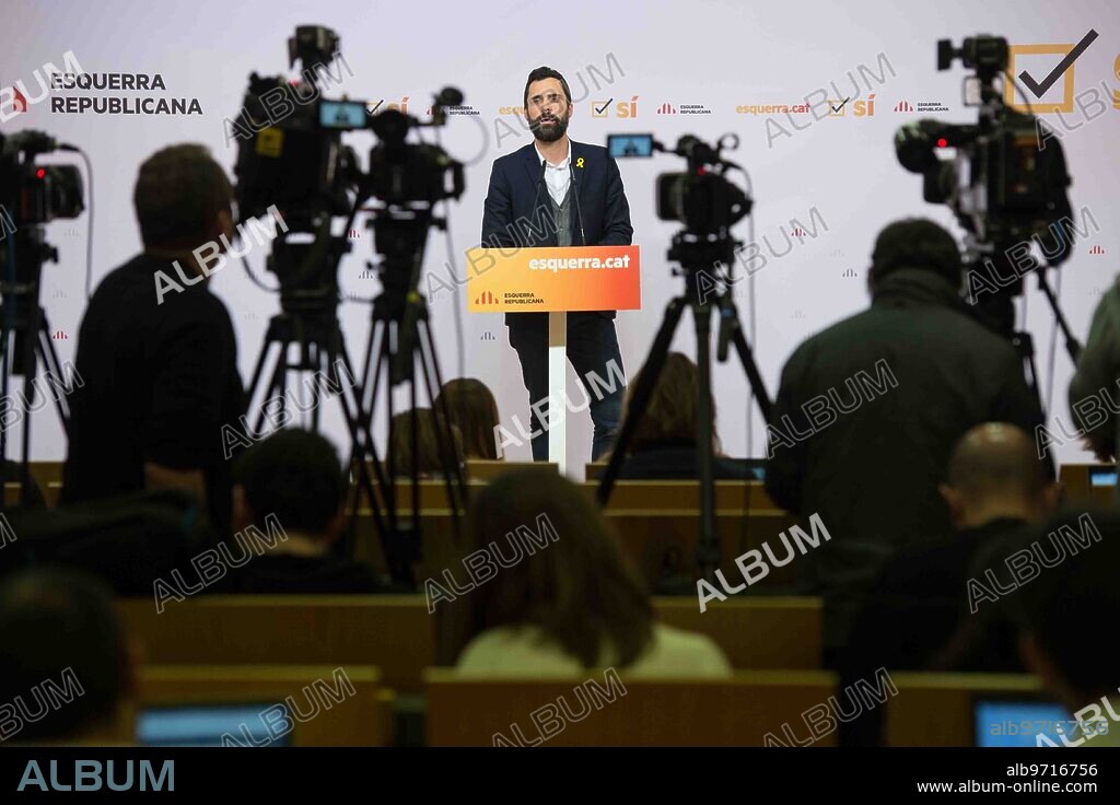 Barcelona, 02/08/2018. Press conference by Roger Torrent, the deputy spokesperson, at the headquarters of Esquerra Republicana de Catalunya in Barcelona. Photo: Pep Dalmau. ARCHDC.