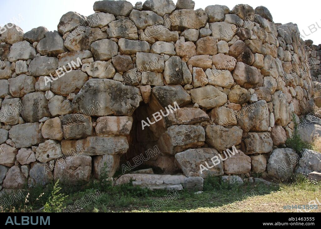 Greece. Tiryns. Mycenaean city (3rd millennium B.C.). Cyclopean wall (1400-1200 B.C.). Peloponnese.
