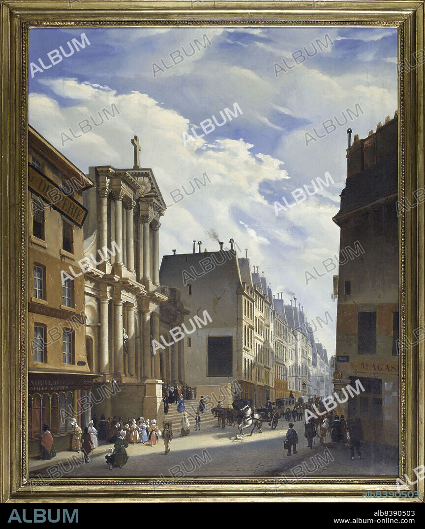 S MINGASSON DE MARTINAZEAU. Rue Saint-Honoré and Saint-Roch church, 1840.