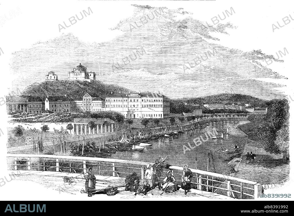 Abo, the Capital of Russian Finland, 1854. 'The city of Abo (pronounced Obo, the Finnish name is Turku), contains about 14,000 inhabitants. It has four or five barracks, some of them built of wood, which, in time of peace, have in them from 3000 to 4000 Russians, as the Fins call all soldiers...There is an old Swedish palace at the mouth of the river, called the Slott (palace or castle), now used as a prison and barrack...Behind the Slott is a bridge half a mile long, made of piles, and connecting the island of Runsalla with the main land...Opposite Runsalla is the island of Beckholm. where large ships anchor and discharge into lighters, as there is not water enough in the river for vessels drawing more than twelve to fourteen feet. Passenger steamers proceed up to the lower bridge, though they sometimes get aground in the river when the water is low...'. From "Illustrated London News", 1854.