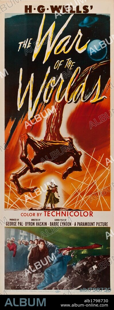 Poster of THE WAR OF THE WORLDS, 1953, directed by BYRON HASKIN. Copyright PARAMOUNT PICTURES.
