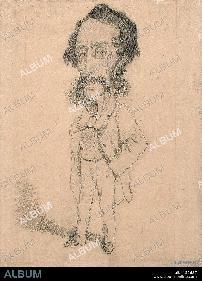 Caricature of Mario Uchard. Claude Monet (French, 1840-1926); after Etienne Carjat (French, 1828-1906). Date: 1857-1860. Dimensions: 320 × 245 mm. Graphite with touches of erasure and stumping on tan wove paper. Origin: France.