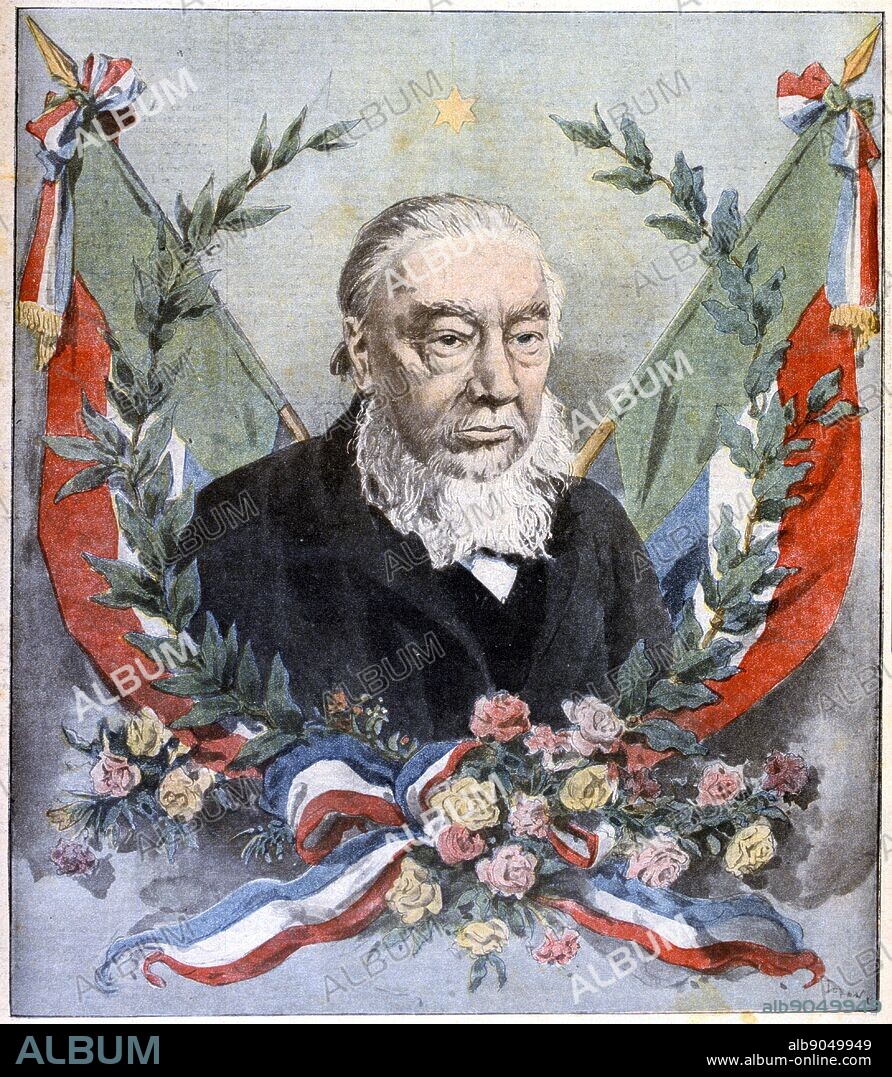 (Stephanus Johannes) Paulus Kruger (1825-1904) known as Oom Paul. South African politician. In 2nd Boer War (1899-1900), Kruger was too old and unwell to cope with guerrilla warfare and found refuge in Holland. Homage to Kruger from 'Le Petit Journal', Paris, 2 December 1900.