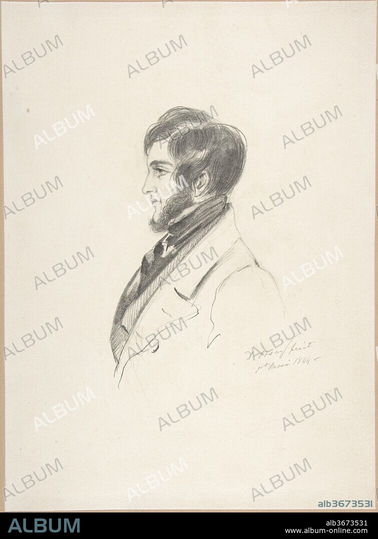 Portrait of Charles Kinnaird Sheridan. Artist: Count Alfred Guillaume Gabriel D'Orsay (French, 1801-1852). Dimensions: sheet: 11 1/16 x 8 1/16in. (28.1 x 20.4cm). Date: 1844.