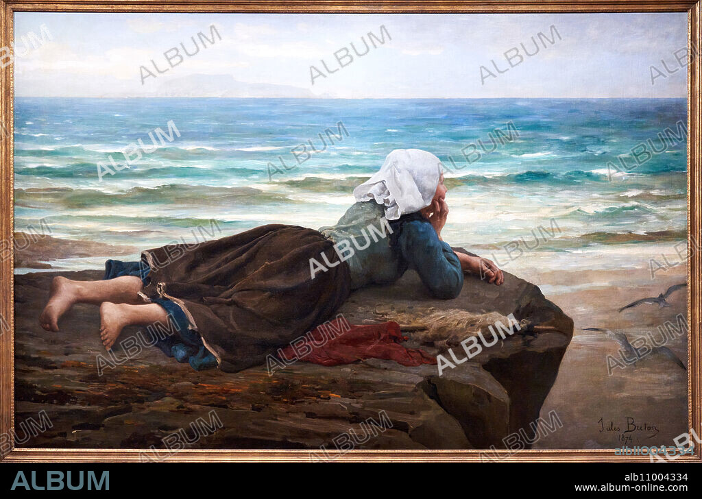 Jules Breton (1827-1906), La Falaise, 1874, Exhibition at the museum, Paris 1874 Inventing impressionism, Musée d'Orsay, Paris, France.