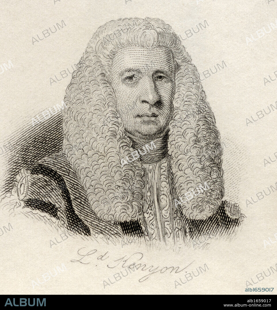 Lord Lloyd Kenyon, 1st Baron Kenyon, Baron of Gredington, 1732 - 1802. Lord Chief Justice of the King's bench. From the book Crabb's Historical Dictionary published 1825.