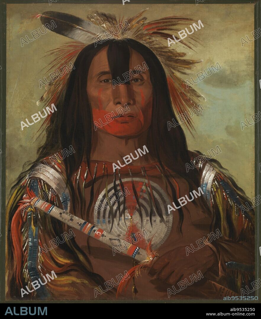 GEORGE CATLIN. Stu-mick-o-súcks, Buffalo Bull's Back Fat, Head Chief, Blood Tribe. oil on canvas. Date: 1832.