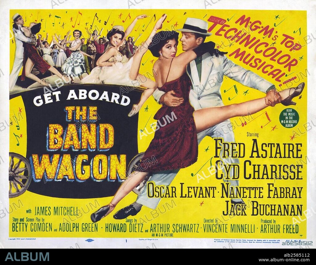 Affiche de THE BAND WAGON, 1953, réalisé par VINCENTE MINNELLI. Copyright M.G.M.