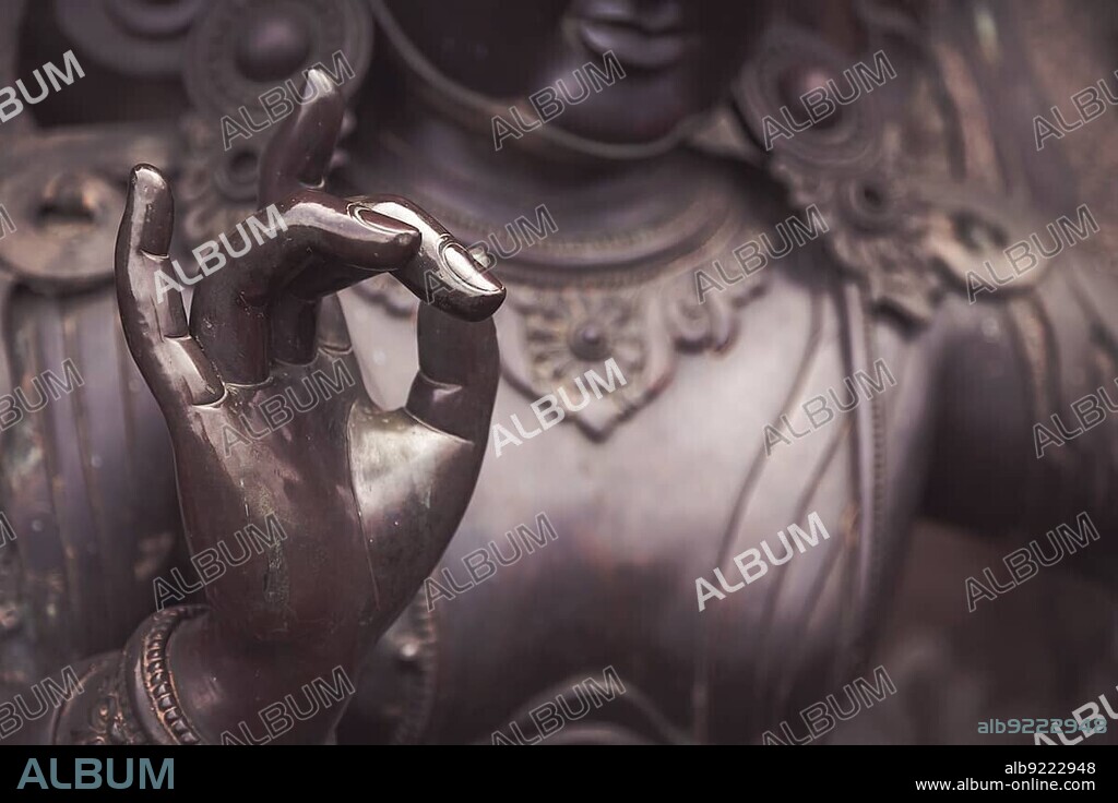 Karana mudra hand position expresses a very powerful energy with which negative energy is expelled. This hand gesture is also called warding off the evil. You can sense a very determined, focused energy just by looking at this hand gesture.