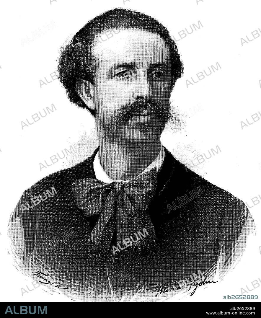 August Foures (1840-1891), poeta y periodista occitano. Grabado de 1891.
