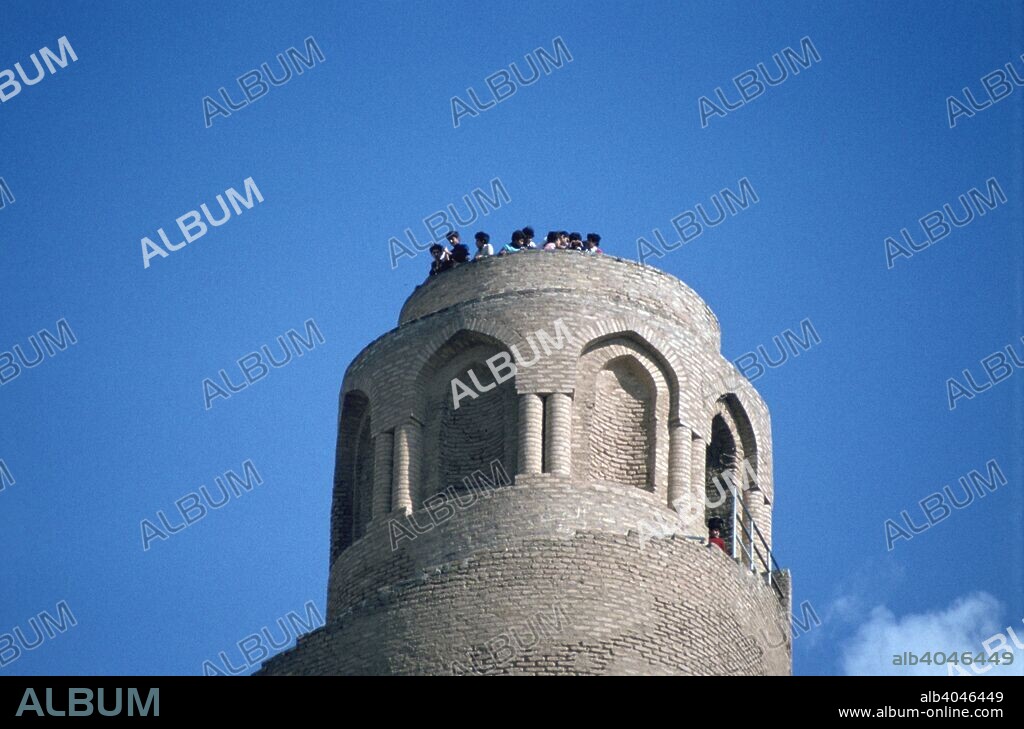 Top of the minaret of the Great Mosque, Samarra, Iraq, 1977. This great spiral minaret was built in the mid 9th century by the Abbasid Caliph Al-Mutawakkil.