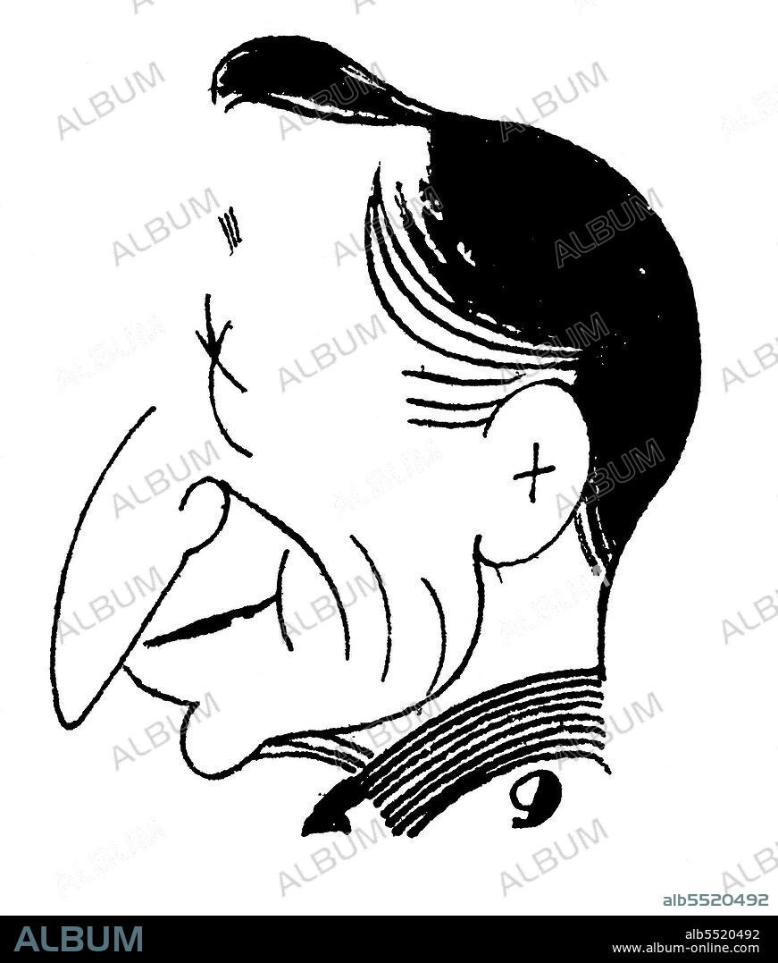 Rafael Penagos (1889-1954), dibujante y pintor español, exponente de la ilustración art decó. Caricatura de 1940.