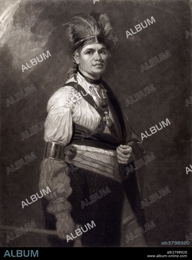 Joseph Fayadaneega, called the Brant, the Great Captain of the Six Nations by J.R. Smith, engraving, 1776. Thayendanegea or Joseph Brant (March 1743 - November 24, 1807) was a Mohawk military and political leader, who was closely associated with Great Britain during and after the American Revolution. Perhaps the American Indian of his generation best known to the Americans and British, he met many of the most significant Anglo-American people of the age, including both George Washington and King George III. While not born into a hereditary leadership role within the Iroquois League, Brant rose to prominence due to his education, abilities and his connections to British officials. During the American Revolutionary War, Brant led Mohawk and colonial Loyalists against the rebels in a bitter partisan war on the New York frontier. He was accused by the Americans of committing atrocities and given the name "Monster Brant", but the charges were later found to be false. After the war, he relocated with most of his people to Canada to the Six Nations Reserve, where he remained a prominent leader. Brant was a war chief, and not a hereditary Mohawk sachem. His decisions could and were sometimes overruled by the sachems and clan matrons. However, his natural ability, his early education, and the connections he was able to form made him one of the great leaders of his people and of his time.