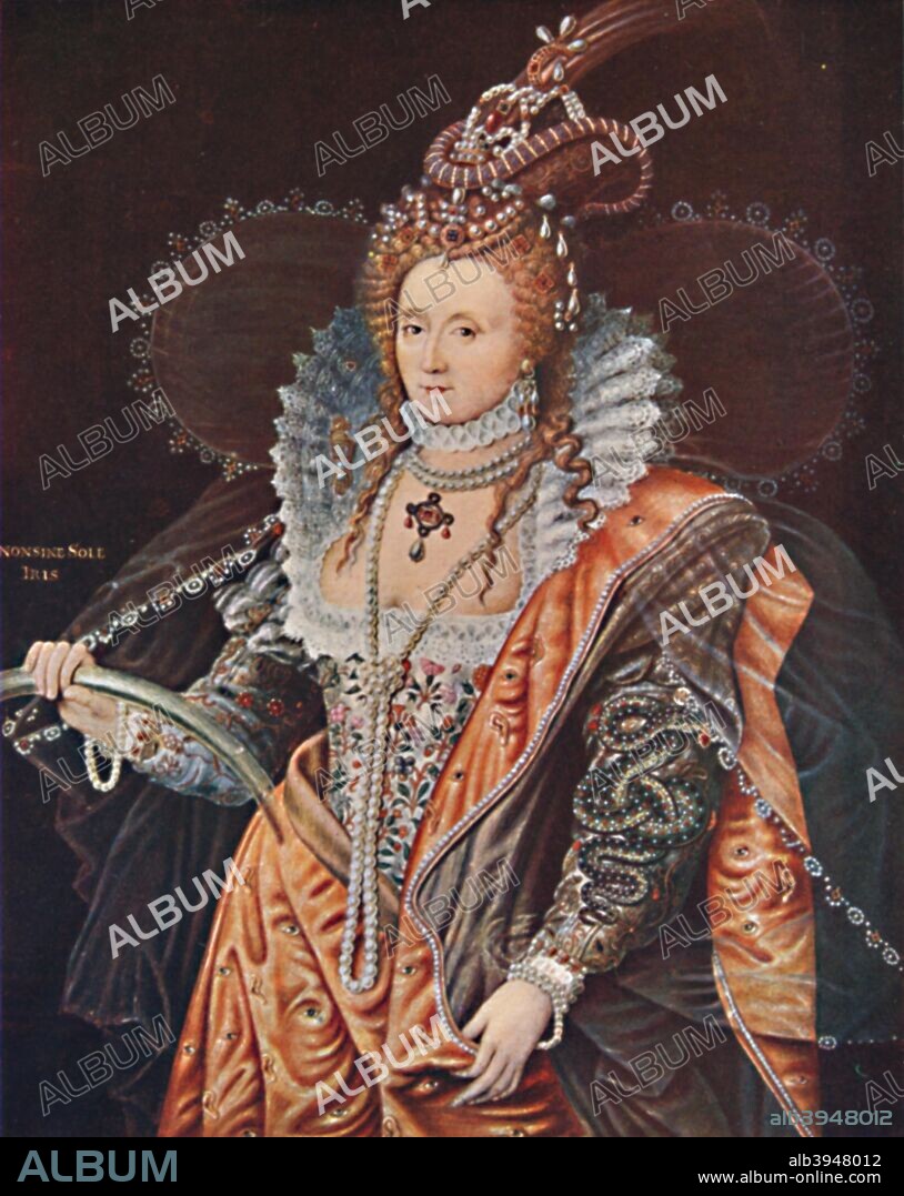 'Queen Elizabeth. An Emblematic Portrait by Zucchero', c1602, (1903). From the collection of the Hatfield House, Hertfordshire. From Social England, Volume III, edited by H.D. Traill, D.C.L. and J. S. Mann, M.A. [Cassell and Company, Limited, London, Paris, New York & Melbourne, 1903].