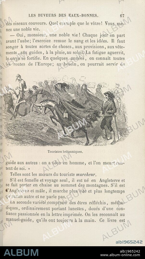 British tourists. Voyage aux Eaux des PyrÃ©nÃ©es. IllustrÃ© de 65 vigne. Paris, 1855. Source: 10173.b.21, 67. Language: French.