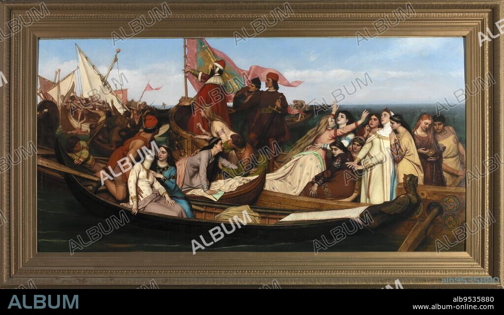 JOSEPH HENRI FRANÇOIS VAN LERIUS. Brides of Venice. Date: 1871. Oil on wood panel.