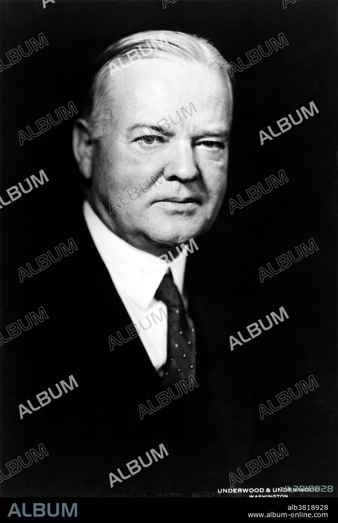 Hoover photographed in 1932. Herbert Clark Hoover (August 10, 1874 - October 20, 1964) was the 31st President of the United States (1929-1933). Hoover easily won the Republican nomination, despite having no previous elected-office experience. America was prosperous and optimistic at the time, leading to a landslide victory for Hoover over Democrat Al Smith. Hoover, a trained engineer, believed strongly in the Efficiency Movement, the importance of volunteerism and the role of individuals in playing a role in American society and the economy. When the Wall Street Crash of 1929 struck less than eight months after he took office, Hoover tried to combat the ensuing Great Depression with volunteer efforts, public works projects such as the Hoover Dam, and tariffs such as the Smoot-Hawley Tariff. The consensus among historians is that Hoover's defeat in the 1932 election was caused primarily by failure to end the downward economic spiral. As a result of these factors, Hoover is ranked poorly among US Presidents. Hoover died in 1964 following massive internal bleeding at the age of 90.