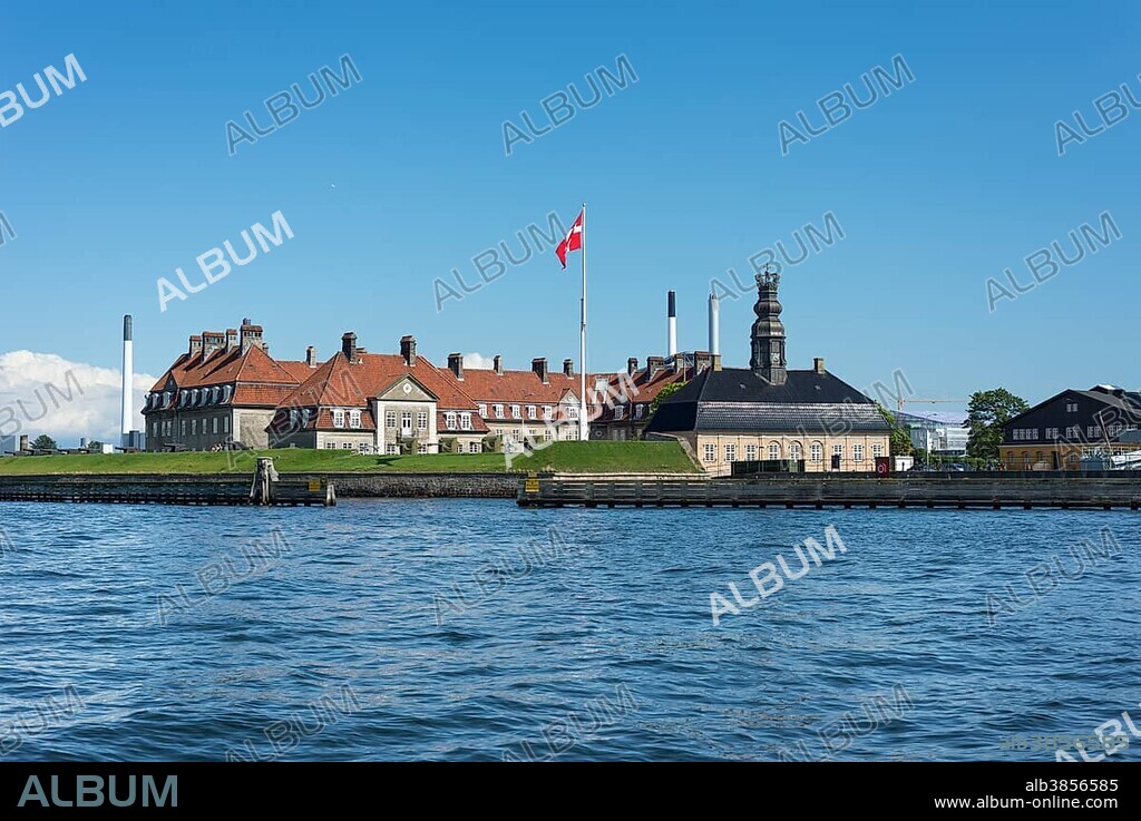 Military Open Air Museum, Holmen Naval Base, Central Station with tower, Nyholm Island, Inner Harbor, Copenhagen, Denmark