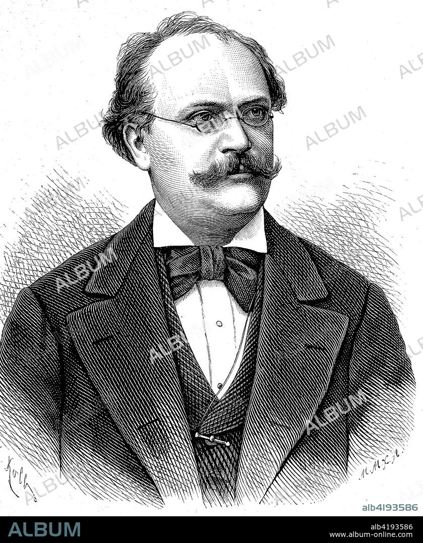 Alexandre Charles Lecocq, 1832 - 1918, was a French musical composer., digital improved reproduction of a woodcut from the year 1885.