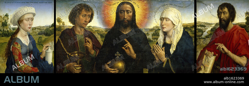 Braque Family Triptych,  Centre Panel,  by Rogier van der Weyden,  (Circa 1399-1464),  France,  Paris,  Musee du Louvre.