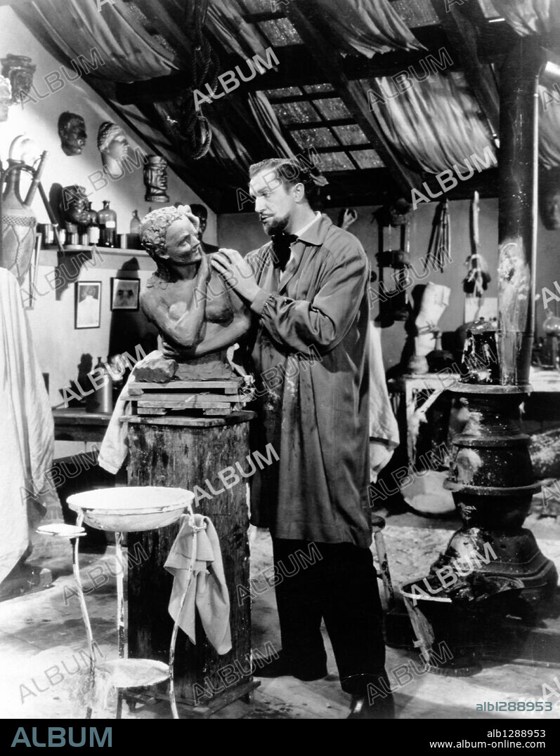 VINCENT PRICE en LOS CRÍMENES DEL MUSEO DE CERA, 1953 (HOUSE OF WAX), dirigida por ANDRE DE TOTH. Copyright WARNER BROTHERS.