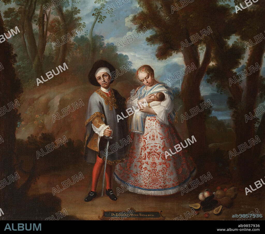 JUAN PATRICIO MORLETE RUIZ. IX. From Spaniard and Albino, Return Backwards (De español y albina, torna atrás) (image 1 of 5), c1760.