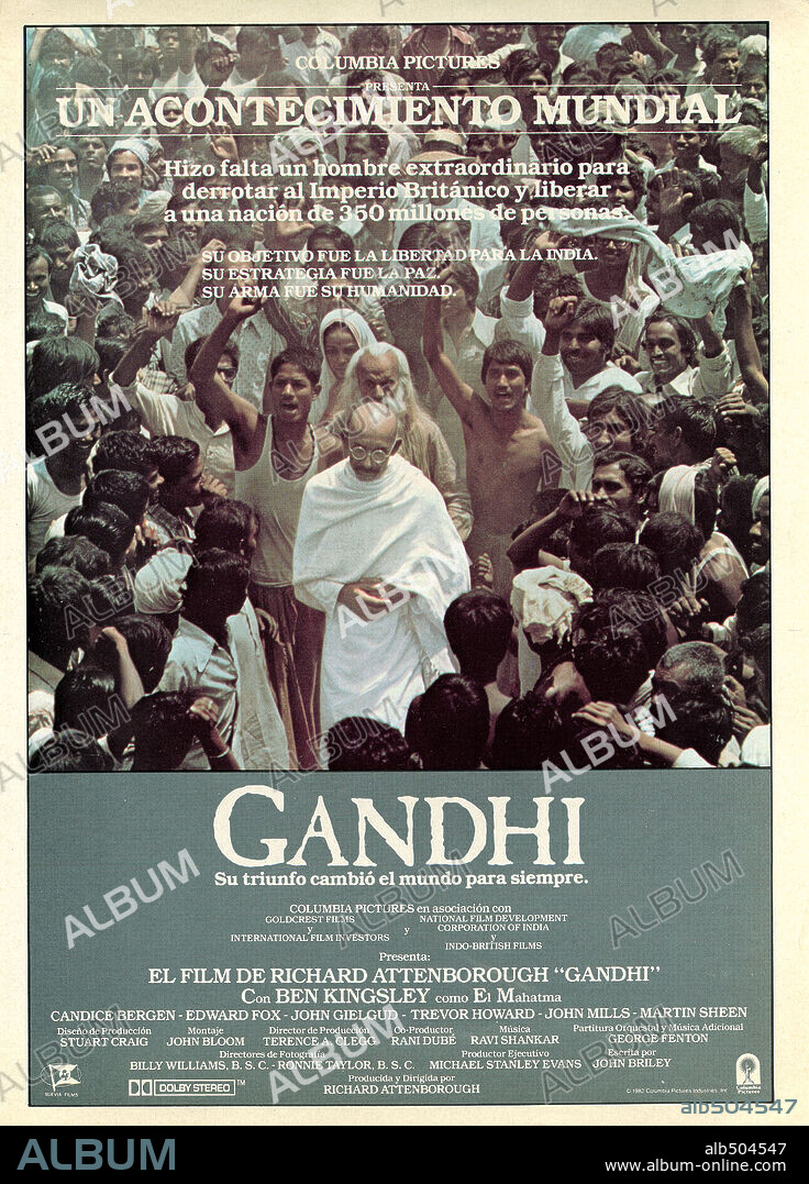 Poster of GANDHI, 1982, directed by RICHARD ATTENBOROUGH. Copyright COLUMBIA PICTURES.